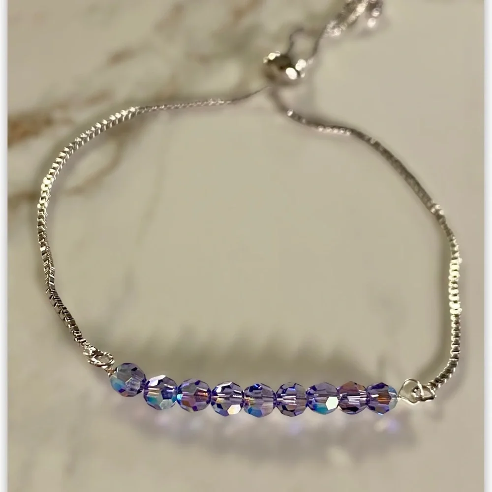 Tanzanite Swarovski crystal bracelet sparkly - Picture 2 of 4